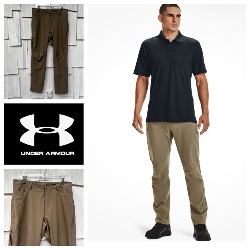 Mens Under Armour Flex Pants Bayou Brown  Loose Fit 32/30 Hiking Outdoor